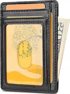 Slim Minimalist Front Pocket RFID Blocking Leather Money Clip Wallets for Men Wo - Picture 1 of 5