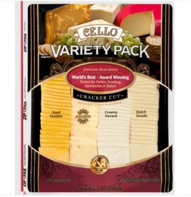 Paquete de variedad de violonchelo, corte galleta, quesos en rodajas premium, 2 libras Foto 1 de 2