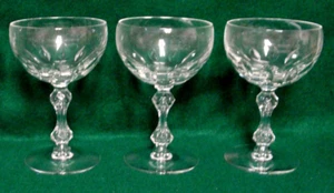 Bicchieri da champagne Tiffin EMPIRE (ESSEX) 5-3/8" SET DI TRE più disponibili MIGLIORI - Foto 1 di 3