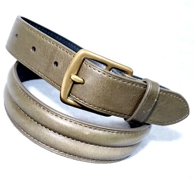 CINTURÓN HOMBRE COLE HAAN CUERO VERDE OLIVA HEBILLA LATÓN ANTQ 32" Foto 1 de 4
