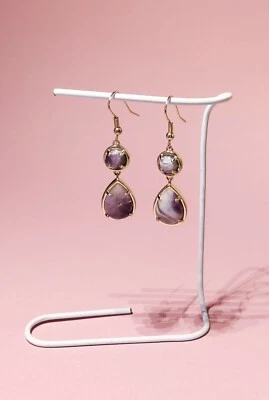 Amethyst teardrop earrings. Handcrafted - Image 1 of 3