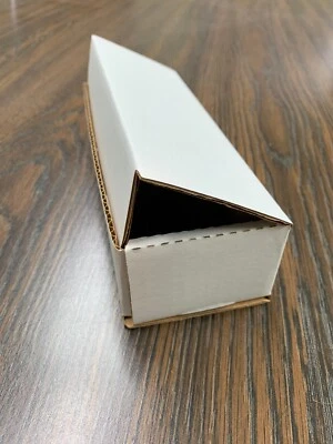 WHITE CORRUGATED MAILERS 100  Shipping Packing Boxes Mailers 8x3x2 - Image 1 of 4