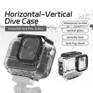 60M Diving Waterproof Shell Case Protective Cover For Insta360 Ace/Ace ProCamera - Picture 1 of 20
