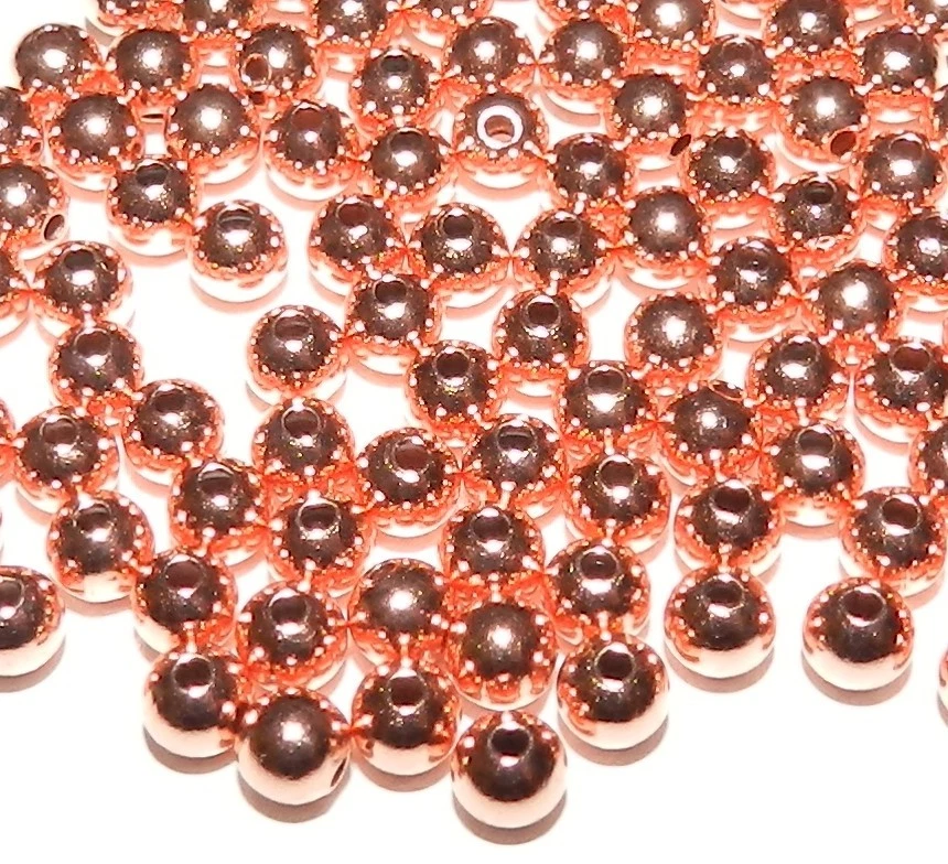 Cuentas espaciadoras de metal redondas lisas de 3 mm de cobre brillante MB35 100 piezas Foto 1 de 1