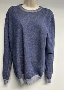 Express Women's Size L  Blue Marled  Casual Cotton Sweater Cuffed Sleeves & Hem - Picture 1 of 10