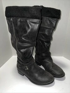 Torrid High Knee Stiefel 9,5 WW Kalb schwarz Fuex Wildleder Laufsohle mit Lederbeflockung - Bild 1 von 13