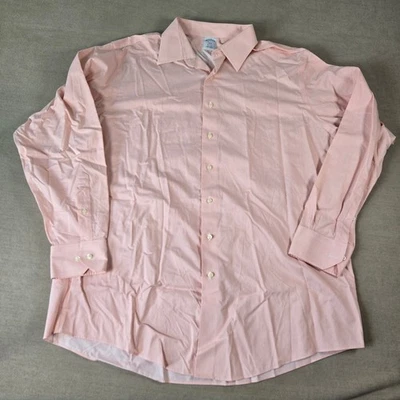 Camisa Brooks Brothers Regent Manga Larga Para Hombre Rosa Rayas Botón 18 6/7 Foto 1 de 4
