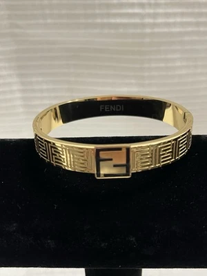 Из нержавеющей стали Fendi золотой браслет браслет гравировка модные ювелирные изделия LV новый - Изображение 1 из 3
