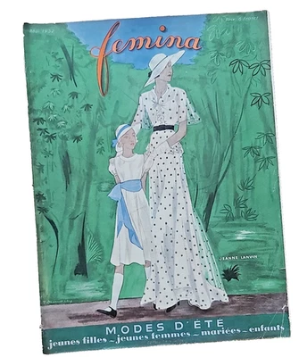 REVUE FEMINA MAI 1932 Modes d'été Pierre LAFITTE LANVIN VIONNET FAIRYLAND - Image 1 of 2
