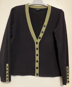 Linea Gr. S Strickjacke marine + grün abgesetzte Knöpfe. Baumwolle+Stretch. Sehr guter Zustand - Bild 1 von 9