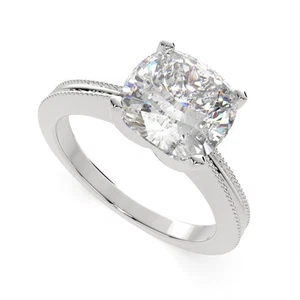 3.5 Ct Cushion Cut Diamond Engagement Ring VS2 F White Gold 14k - Picture 1 of 8
