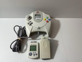 SEGA DREAMCAST CONTROLLER OEM, WITH MEMORY UNIT CARD, HKT-7700 GOOD CONDITION.