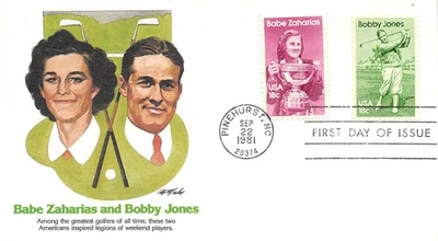 Scott #1912-13 Babe Zaharias & Bobby Jones 1981 First Day Cover FDC Fleetwood - Image 1 of 2