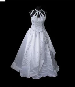 LADYBIRD Traum Brautkleid weiß S 36 Satin & Tüll Petticoat Tasche & Handschuhe - Bild 1 von 8