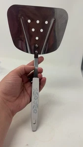 Vintage Spatula Turner Blue Corn Flower Handle Stainless Steel 11” Holed USA - Picture 1 of 6