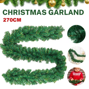 270CM WEIHNACHTSGIRLANDE INNEN AUßEN WEIHNACHTENDEKO KÜNSTLICH TANNENGIRLANDE - Bild 1 von 12