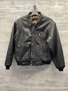 Victory Motorcycle Mens Leather Riding Jacket Black Size Large - Foto 1 di 24