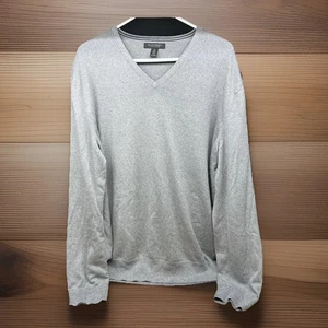 Banana Republic Luxury Blend Silk Cotton Cashmere V Neck Sweater Classic Grey - Picture 1 of 8