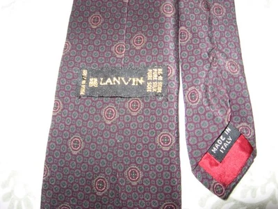 CORBATA LANVIN PURA SEDA ITALIANA BORGOÑA CON DISEÑOS APAGADOS Foto 1 de 4