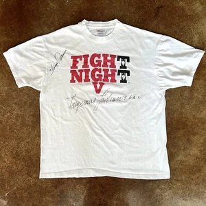 VTG Floyd Patterson Ingemar Johansson Autographed Fight Night Hanes Beefy Tshirt - Picture 1 of 16