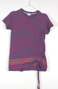 Paul Smith Pink Short Sleeved String Tie Cotton Striped Top Size UK Medium 10 12 - Picture 1 of 7