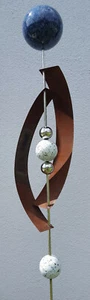Skulptur Deimos blau 145 cm Edelstahl & Cortenstahl Beetstecker Gartenstecker - Bild 1 von 1