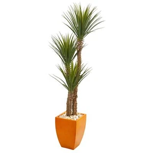 Nearly Natural 69" Yucca Artificial Orange Planter Silk Trees Green - Picture 1 of 1
