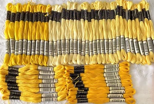 Anchor Stranded Sticktwist Mouline Cotton Floss Lot of 54 Asst Yellow Series 290 - Picture 1 of 6