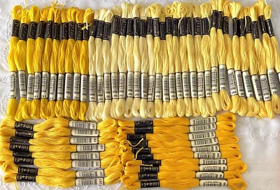 Anchor Stranded Sticktwist Mouline Cotton Floss Lot of 54 Asst Yellow Series 290 - Image 1 of 4
