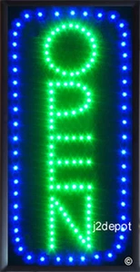US Seller vertical all letters Animated Led OPEN Sign on/off Switch/Chain 19x10 - Picture 1 of 1