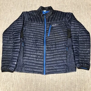 Eddie Bauer First Ascent Storm Down 800 Puffer Jacket Men L Navy Blue Goose - Picture 1 of 13