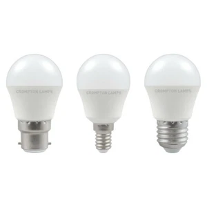 x2 LED dimmbare runde Golf Glühbirne 5W B22 E14 E27 Crompton - Bild 1 von 5