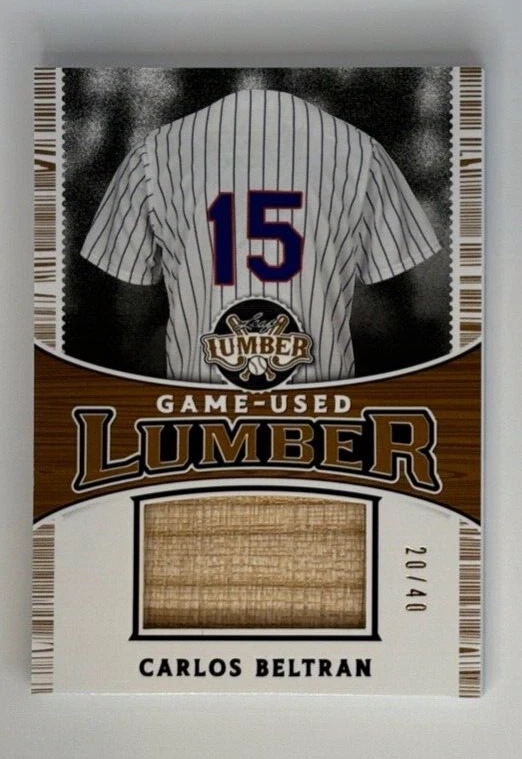 BATE CARLOS BELTRÁN HOJA MADERA 2024 20/40 New York METS Foto 1 de 2