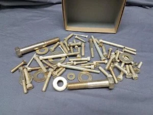 65 Piece LOT of New Assorted Silver Plated Hardware Hex Bolts Socket Cap Washers - Picture 1 of 6