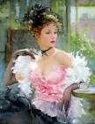 Wall Art Canvas Print Pink lady Oil Painting HD Printed on Canvas L1554