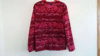 Woman's Light weight  jacket Medium Burgundy pattern - Image 1 of 4