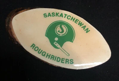 Vtg Saskatchewan Roughriders Pin CFL Canadian Football League Team Logo Button - Image 1 of 4
