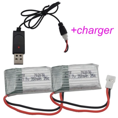 3.7V 350mAh 25C Polymer Li Battery 702030 XH254 For Syma X5C Drone Helicopter - Image 1 of 4