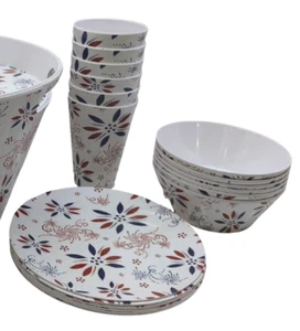 Temp-tations Seasonal 18-Piece Melamine Party Set in Patriotic - Picture 1 of 4
