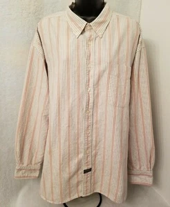 Dockers Mens Shirt Size XXL 2XL 2X Large Red Ivory Blue Striped Faded LOOK - Picture 1 of 4