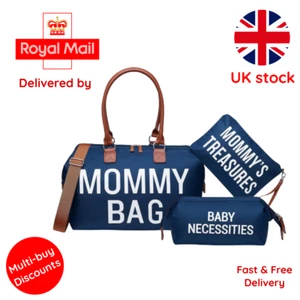 DUNKELBLAU Mama Tragetasche Umstandswindel Mama große Kapazität Tasche Damen Windel - Bild 1 von 7