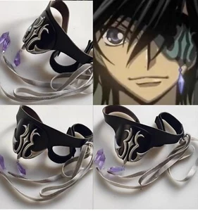 Code Geass Lelouch of the Rebellion PU Eyepatch Cosplay Masks w/Crystal Pendant - Picture 1 of 10