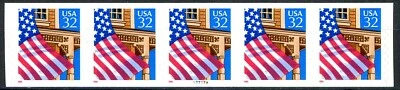 Flag Over Porch Red 1996 PNC5 SCARCE Reverse Die Cut Pl# 77777A Scott's 2915A - Image 1 of 2