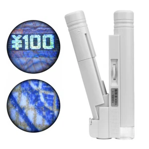 100x Zoom Handheld Microscope LED Lights Jewelry Magnifier Lens Loupe Pocket - Picture 1 of 6