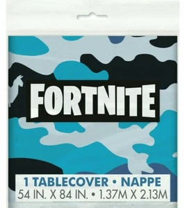 New Sealed FORTNITE Plastic Blue Camo Birthday Party TableCover 54"x 84" - Picture 1 of 4
