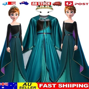 Kids Girls Frozen 2 Queen Elsa Anna Cosplay Dress Party Fancy Costume Outfit Set - Picture 1 of 18