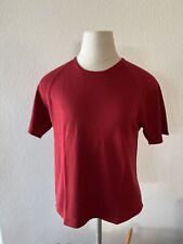 August Silk -Women's 100% Silk short sleeve red Sweater sz. M petite preowned 
