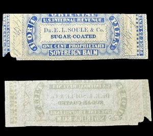 Scarce #RS227a 1¢ Soule Ultramarine Shade Private Die Proprietary Revenue M&M - Picture 1 of 1