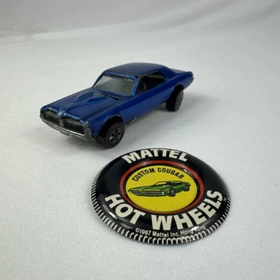 1968 Hot Wheels Redlines Blue Custom Cougar Original with Button ‼️Read - Image 1 of 4