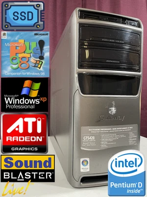 RESTORED w/ SSD DUAL BOOT Windows 98 & XP Gateway Vintage Retro Gaming PC - Image 1 of 4